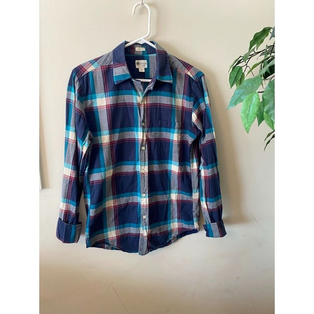 Men's J. Crew Midweight Flannel Tailored Fit Shirt 100% Cotton Size S